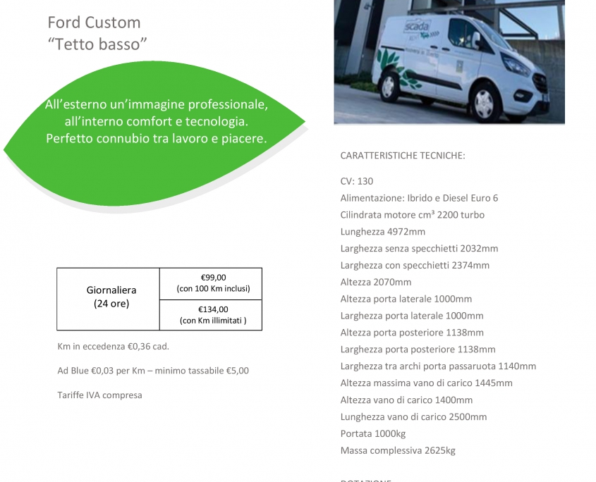 Ford Custom Tetto Basso